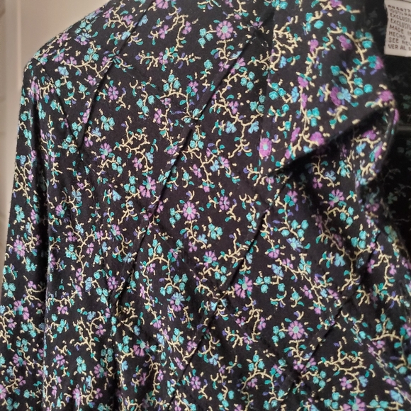 80's Vintage Goth Prairie Calico Maxi Dress - Picture 4 of 16